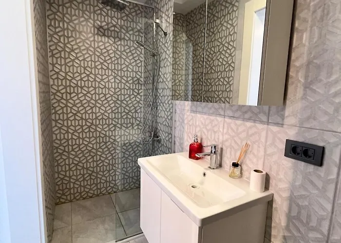 In A Modern With A Private Pool In